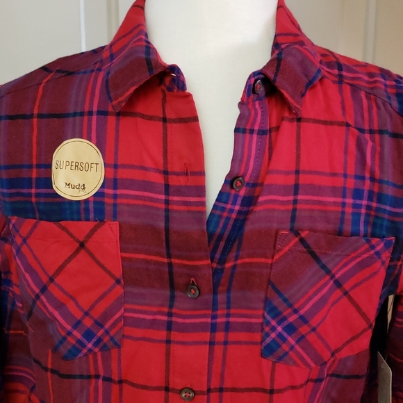 NWT! MUDD button down flannel, size 16 - Picture 5 of 6